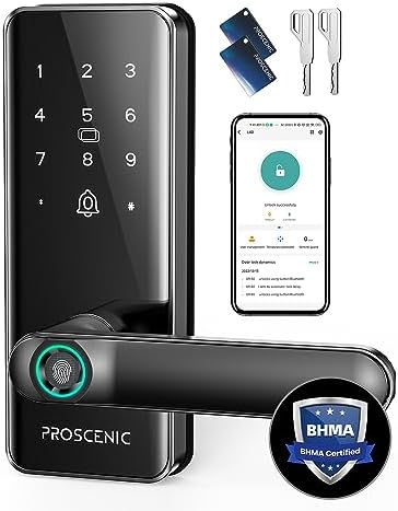 Proscenic Smart Fingerprint Door Lock With Touchscreen Keypad and WiFi
