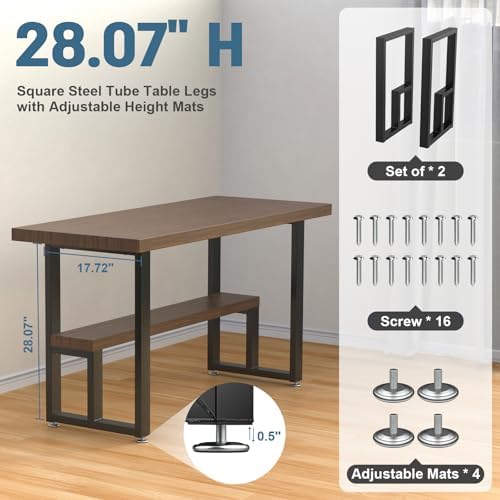 Sturdy 28-inch Steel Table Legs