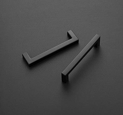 Ravinte 10 Pack Square Bar Kitchen Cabinet Handles Matte Black