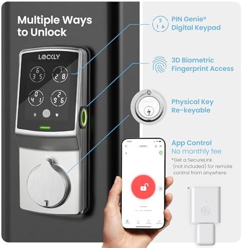 Lockly Secure Plus Deadbolt with Matter Link Wi-Fi Hub