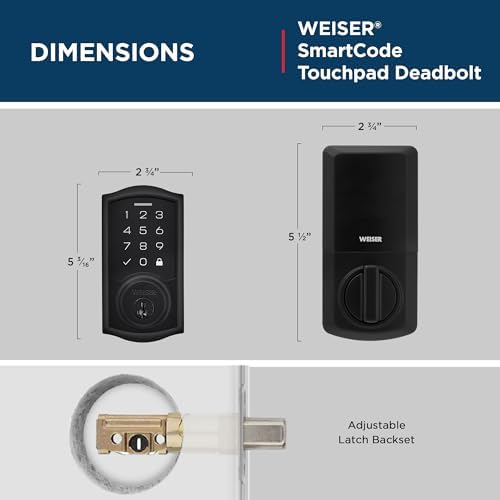 Weiser SmartCode Deadbolt with Touchpad - Matte Black