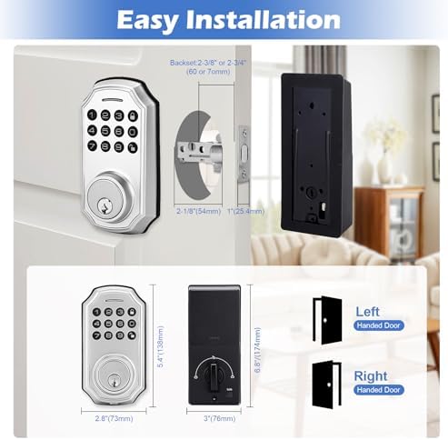 Smart Door Lock Set with Keyless Entry and Voice Prompts