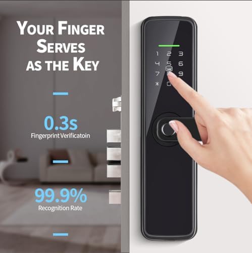 Sophies Smart Deadbolt Lock with Fingerprint Entry Keyless Door Security with Tuya