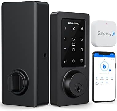 GEONFINO Smart WiFi Bluetooth Deadbolt Lock with Keyless Entry and Alexa Voice Control