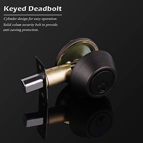 Secure Durable Single Cylinder Door Lock Oil-Rubbed Bronze 1-Pack