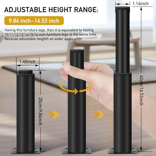Adjustable Metal Legs for Furniture
