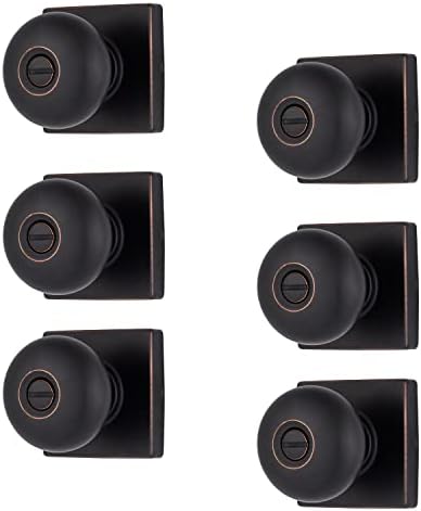 BRINKS 6-Pack Tuscan Bronze Square Door Knob with Privacy Lock