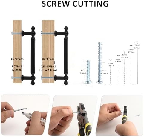 Sturdy Matte Black Kitchen Handles 5-Inch Pack for Rustic Cabinets