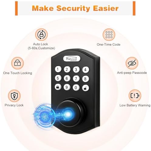Probrico ProGuard Smart Door Lock - 4 Unlock Methods for Secure Access