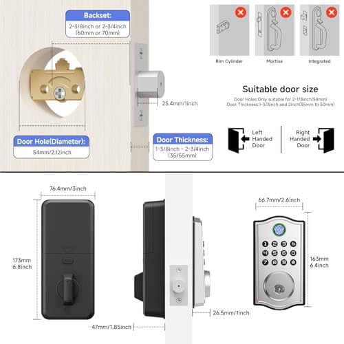 Smart Deadbolt Lock with Alexa Voice Control and Keyless Entry