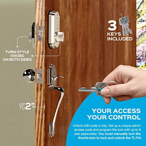 TURBOLOCK Front Door Lock Set with Keypad Thumb-Latch Entry Handle