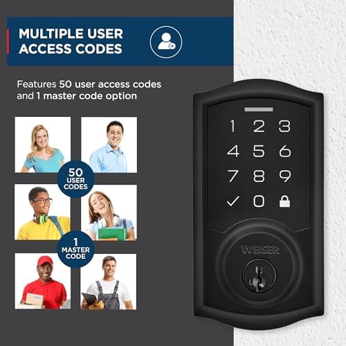 Weiser SmartCode Deadbolt with Touchpad - Matte Black