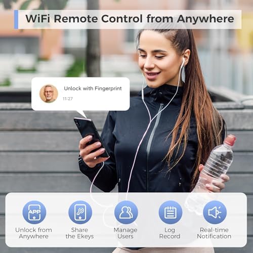 WiFi Keyless Entry Door Lock with Fingerprint Keypad