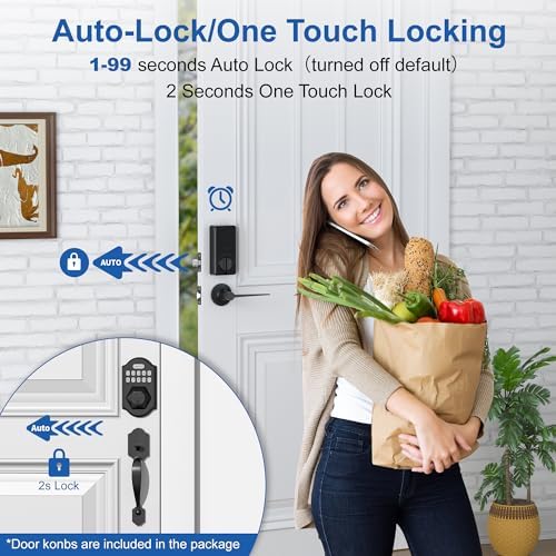 Secure Front Door Lock Set with Fingerprint App Control