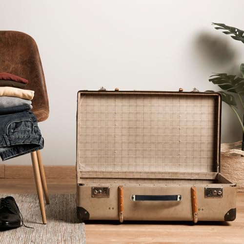 Premium Leather Drawers Suitcase Handles 2-Piece Black