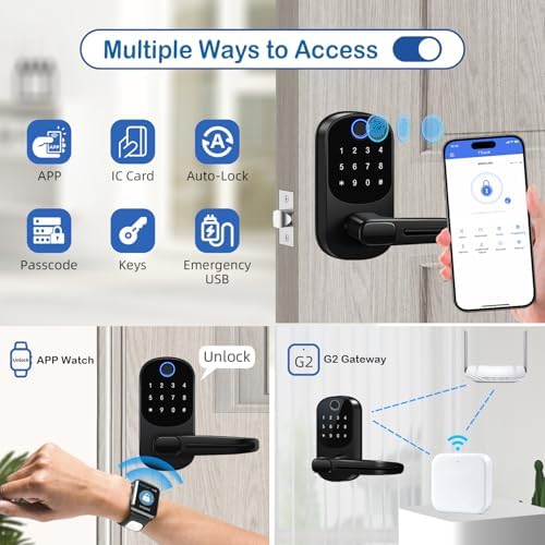 10-in-1 Keyless Entry Door Lock with Keypad Fingerprint