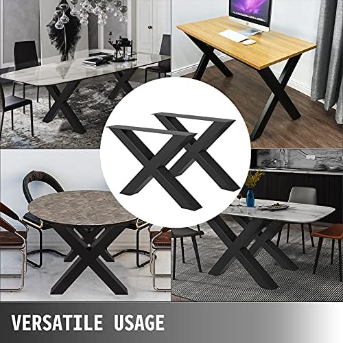 VEVOR Set of 2 Black Steel Table Legs
