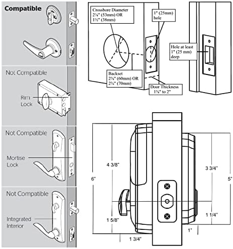 Smart Deadbolt Lock with Keypad Keyless Entry for Home Airbnb