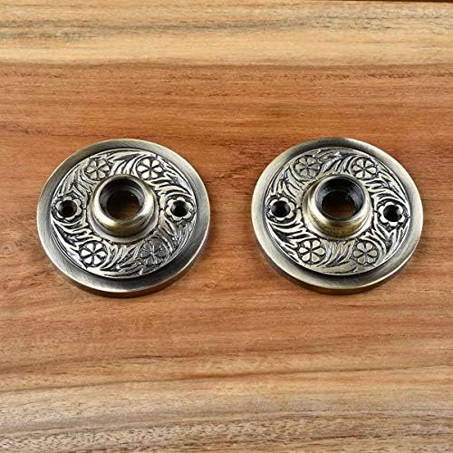 Victorian Rosette Antique Brass Cabinet Door Knob Rosettes Pack of 4