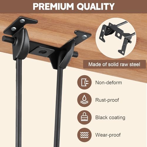 MAOPINER 126 Inch Foldable Hairpin Table Legs Black