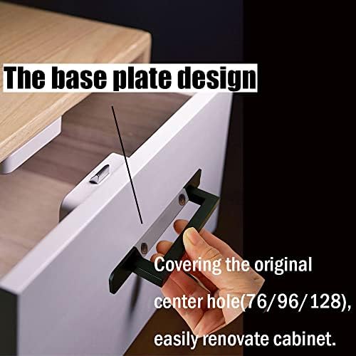 12 Pack 5 Inch Matte Black Cabinet Pulls with Base Plates