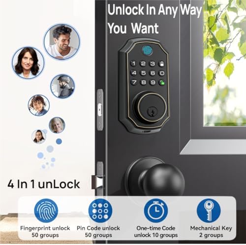 Secure Smart Door Lock with Voice Guidance Oil Rubbed Bronze