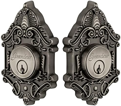 Grandeur Solid Brass Double Cylinder Deadbolt with Both-Side Keying - Antique Pewter