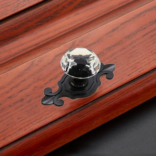 Elegant Crystal Glass Cabinet Knobs Set of 4