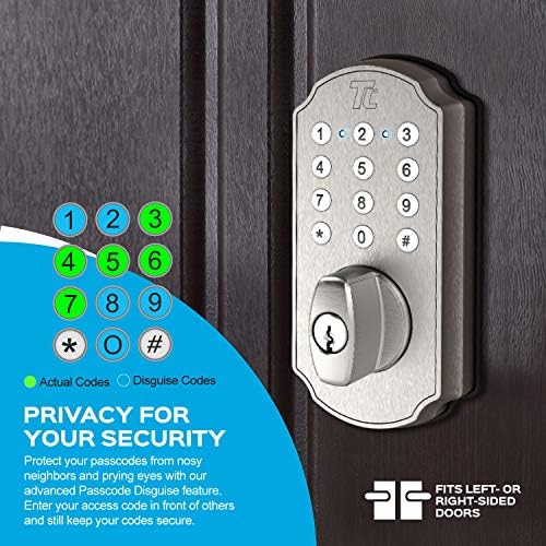 TURBOLOCK Front Door Lock Set with Keypad Thumb-Latch Entry Handle