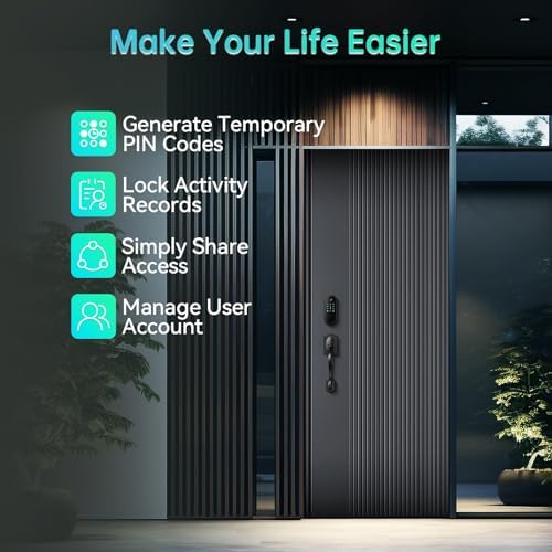Smart Lock Front Door Set Black