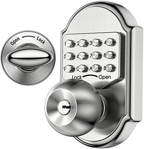 Compact Stainless Steel Keyless Door Lock Combination Deadbolt with Passcode Key Compatibility