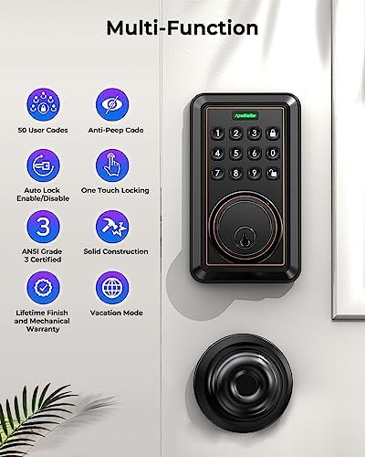ApeStellar Keyless Entry Door Lock with Keypad - Oil-Rubbed Bronze