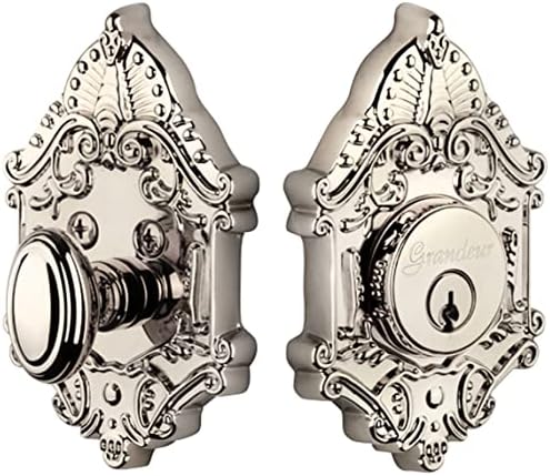 Victorian Solid Brass Rose Keyed Entry Deadbolt