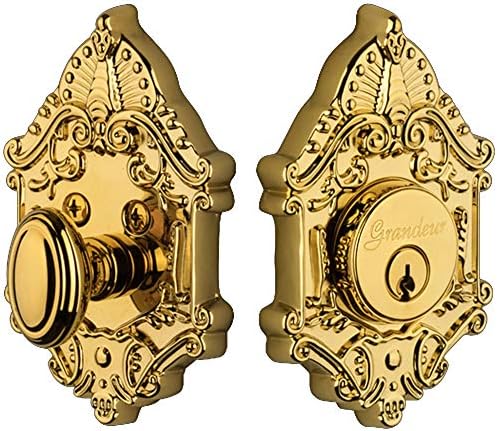 Grandeur Victorian Solid Brass Rose Keyed Deadbolt