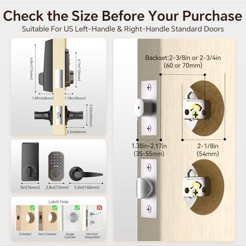 Smart Door Lock with Handle Set Oil Rubbed Bronze