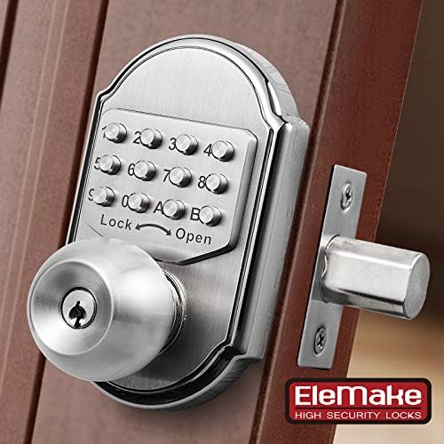 Compact Stainless Steel Keyless Door Lock Combination Deadbolt with Passcode Key Compatibility