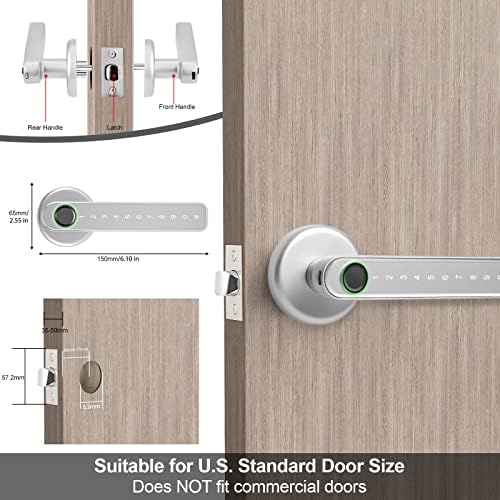 Smart Door Lock with Bluetooth Keypad Silver