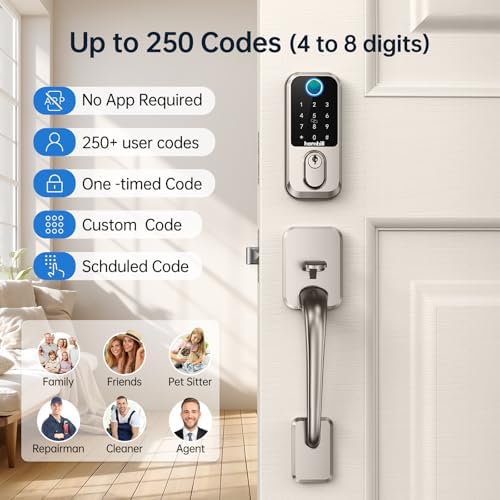 Hornbill Smart Lock - WiFi Fingerprint Door Lock with Handle
