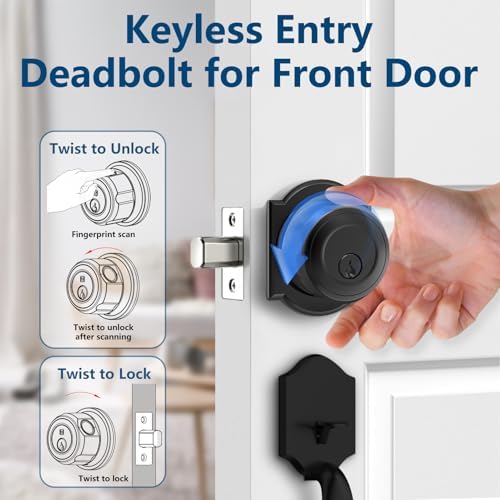 GeekTale Fingerprint Door Lock with 3-in-1 Unlocking Methods
