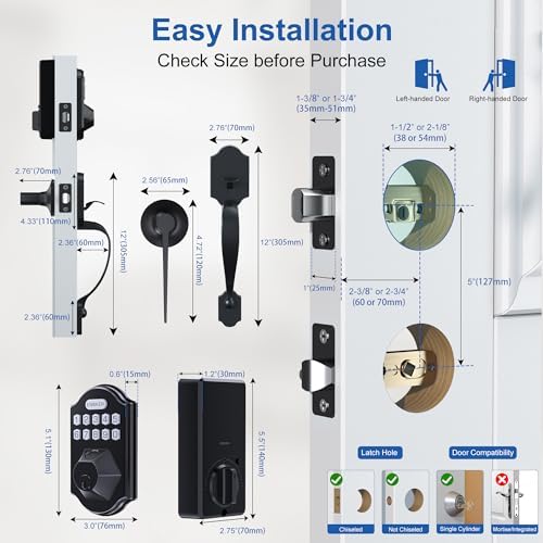 Secure Front Door Lock Set with Fingerprint App Control