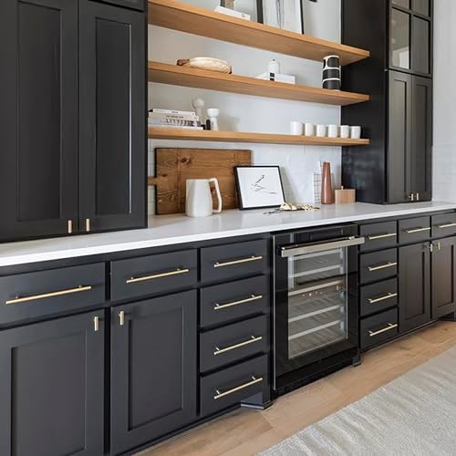 Premium Solid Brass Cabinet Pulls Gold Euro Style Durable Kitchen Bathroom Hardware