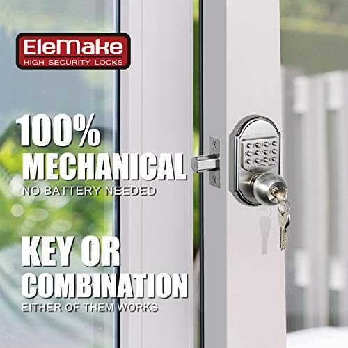 Compact Stainless Steel Keyless Door Lock Combination Deadbolt with Passcode Key Compatibility