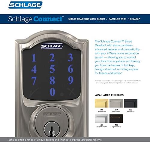 SchLAG Connect Touchscreen Plus Built-In Alarm Deadbolt