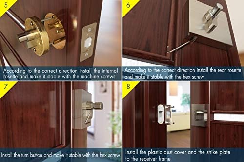 1901 Modern Deadbolt Set with SATIN Nickel Keys Adjustable Latch