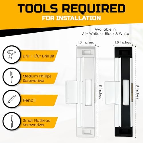 2-Pack TOUGHBOLT Double Deadbolt Sliding Door Lock