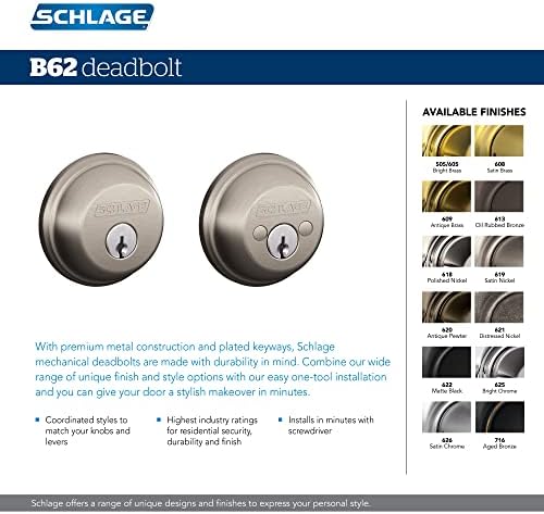 Bright Brass Door Deadbolt Maximum Security