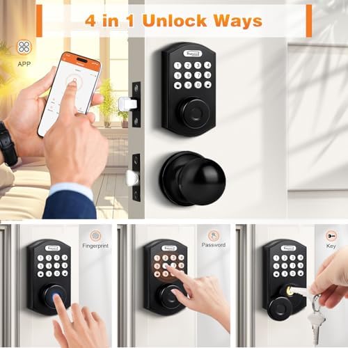 Probrico Smart Fingerprint Door Lock Black