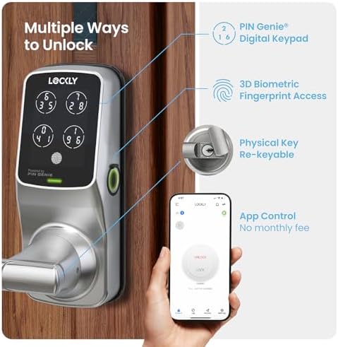 Lockly Secure Smart Door Lock Keyless Entry with AI