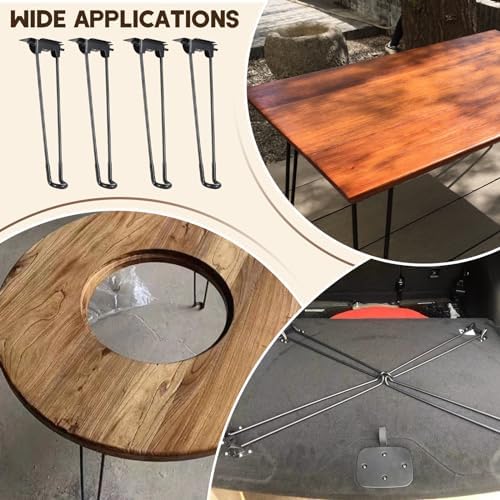 MAOPINER 126 Inch Foldable Hairpin Table Legs Black