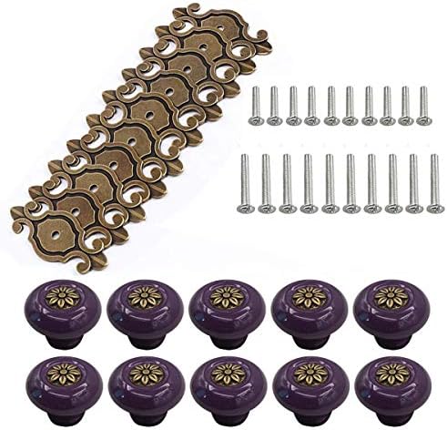 HUAMULAN 10 Pack Retro Ceramic Cabinet Pulls